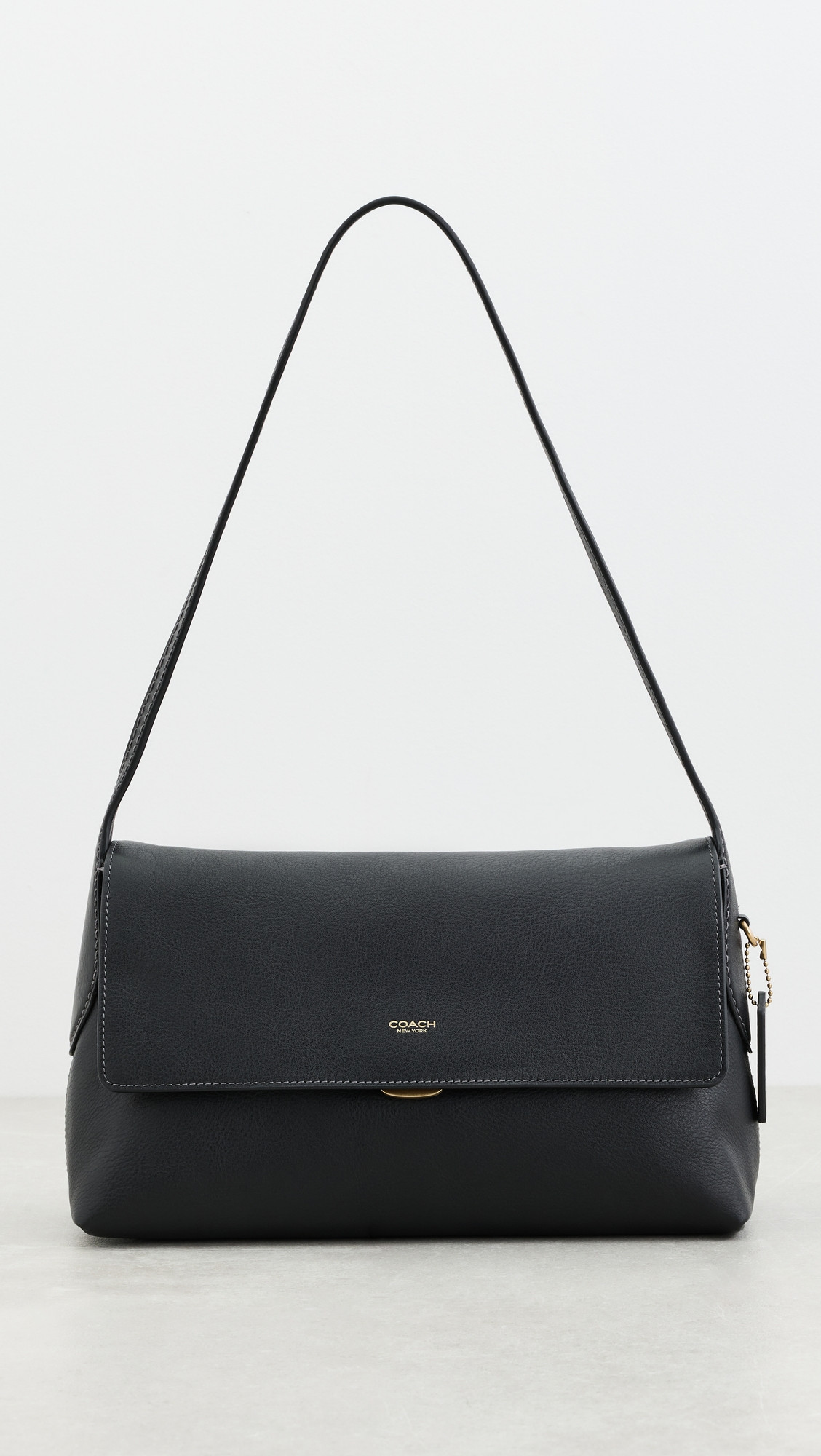 Coach Natural Grain Leather Chelsea Shoulder Bag Black One Size | Shopbop