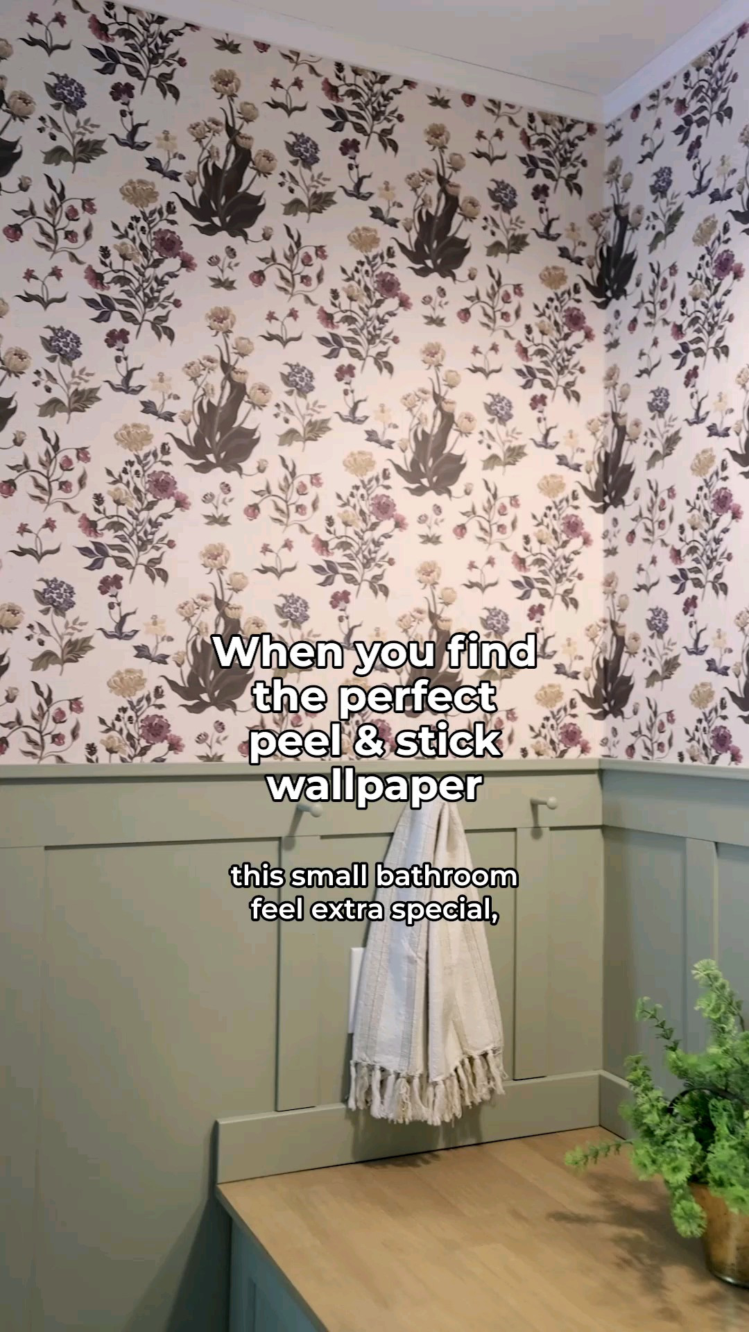 Wait ‘til you see this tiny bathroom turn into a floral cottage dream! 😍🌿  Just gave my mom’s small space the sweetest little glow-up with this peel & stick wallpaper, and we’re in love! The beautiful paper is from Canadian brand @artzaandco (gifted), and not only is the texture luxe, but it was seriously so easy to install. Total transformation in an afternoon!#bathroommakeover #cottagecoredecor #peelandstickwallpaper #smallspacesbigstyle

#LTKHome
