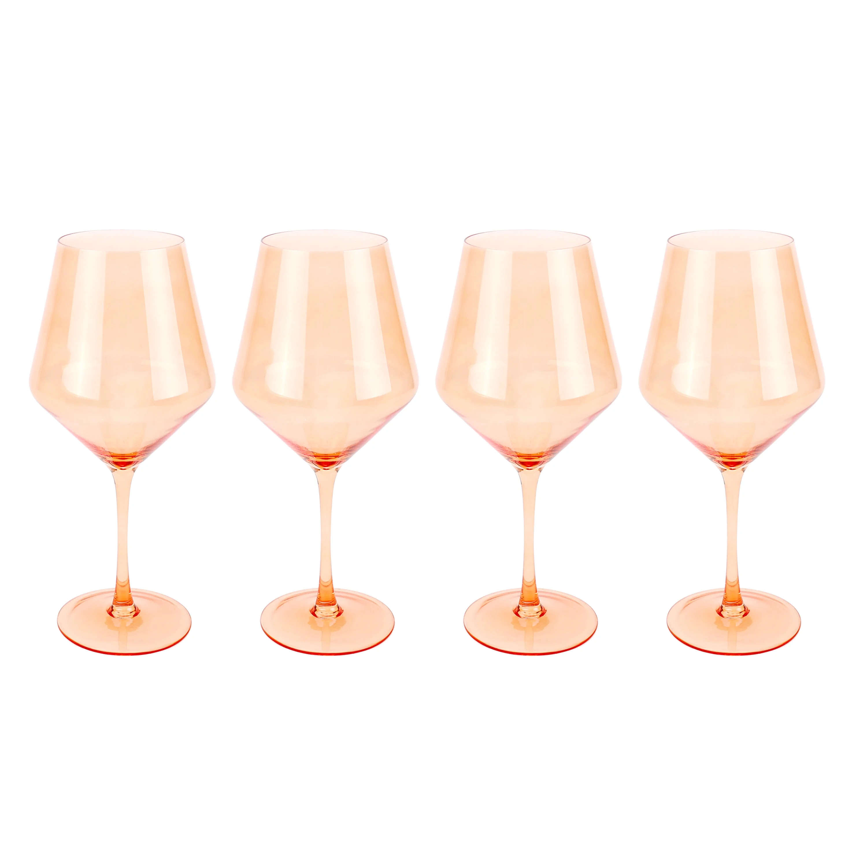 Just Feed Me by Jessie James Decker 4-Piece 22-Ounce Stemmed Wine Glass Set, Peach Amber - Walmar... | Walmart (US)