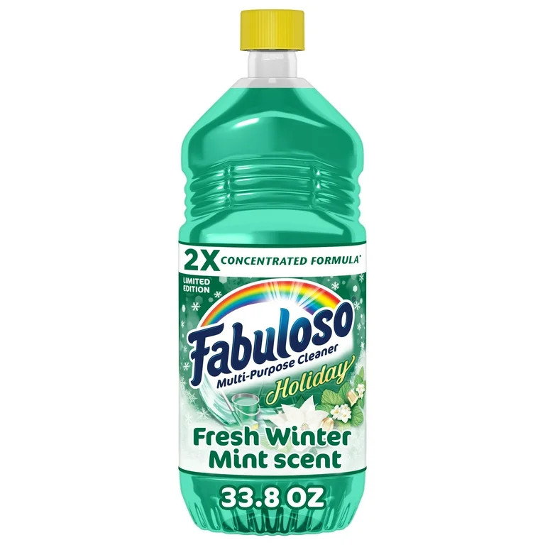 Fabuloso Holiday Multi-Purpose Cleaner, 2X Concentrated Formula, Fresh Winter Mint Scent, 33.8 fl... | Walmart (US)