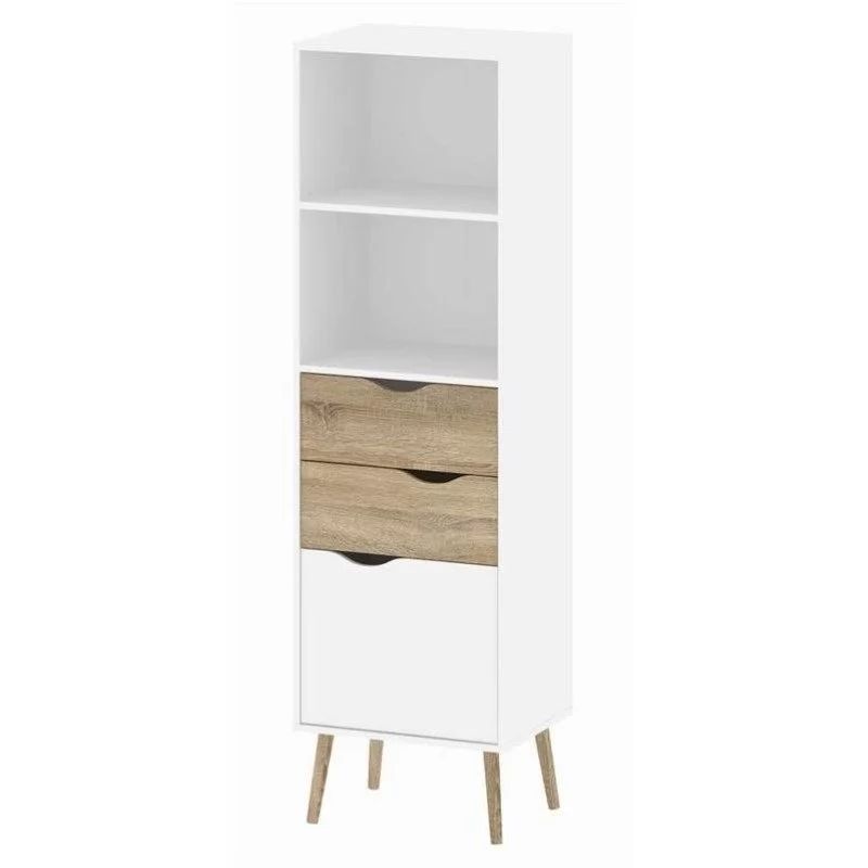 Kingfisher Lane Bookcase with 2 Drawers and 1 Door in White Oak | Walmart (US)