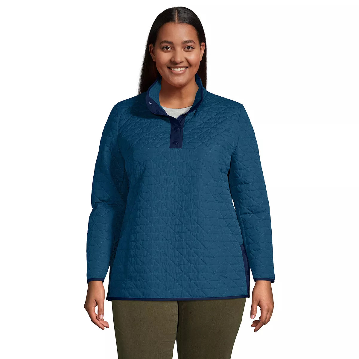 Plus Size Lands' End Insulated Quilted Pullover Jacket | Kohl's