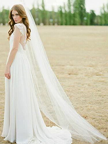 Amazon.com: Unsutuo Wedding Veil Comb Bridal Cathedral Veil 1 Tier Drop Veil Wedding Rhinestones ... | Amazon (US)