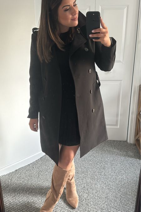 Trench is a small, dress is a medium petite

#LTKmidsize #LTKsalealert #LTKstyletip