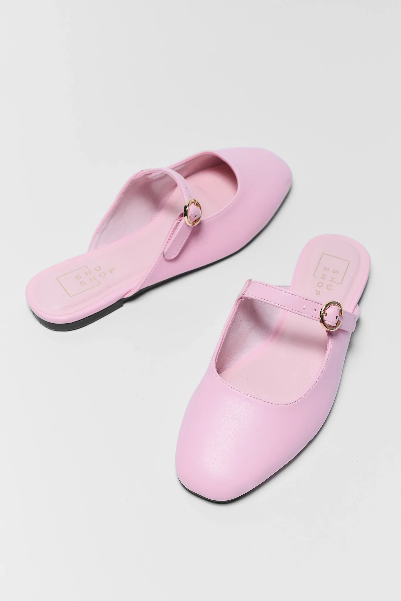 Addy Pink Faux Leather Mules | Avara