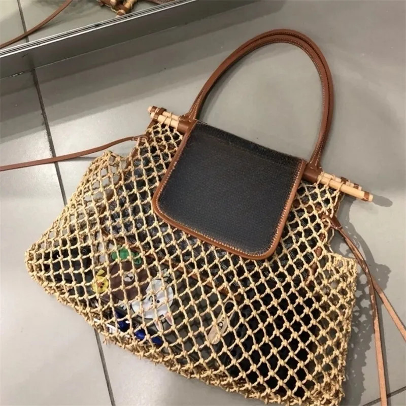 Beach Straw Bags Leather Pouches Casual Rattan Women Handbags Wicker Woven Female Totes Large Cap... | DHGate