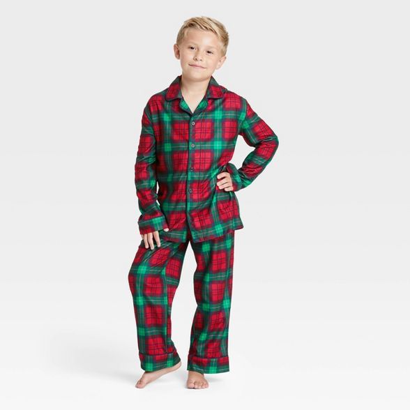 Kids' Holiday Plaid Flannel Matching Family Pajama Set - Wondershop™ Red | Target