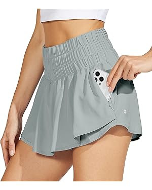 Willit Women's Running Skirt Shorts with Zip Pocket Flowy Athletic Workout Tennis Skorts High Wai... | Amazon (US)