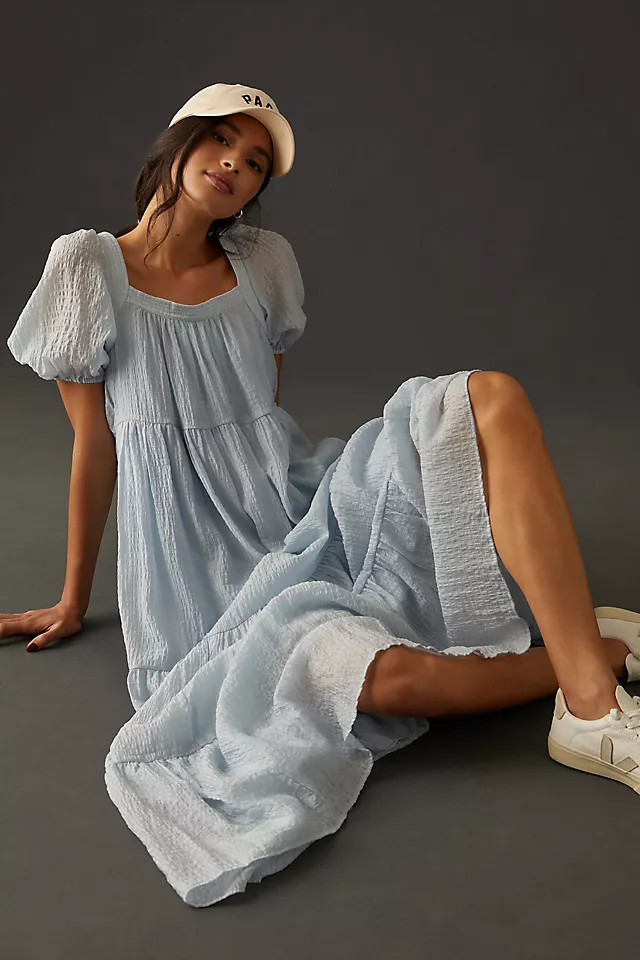 By Anthropologie Tiered Puff-Sleeve Maxi Dress | Anthropologie (US)