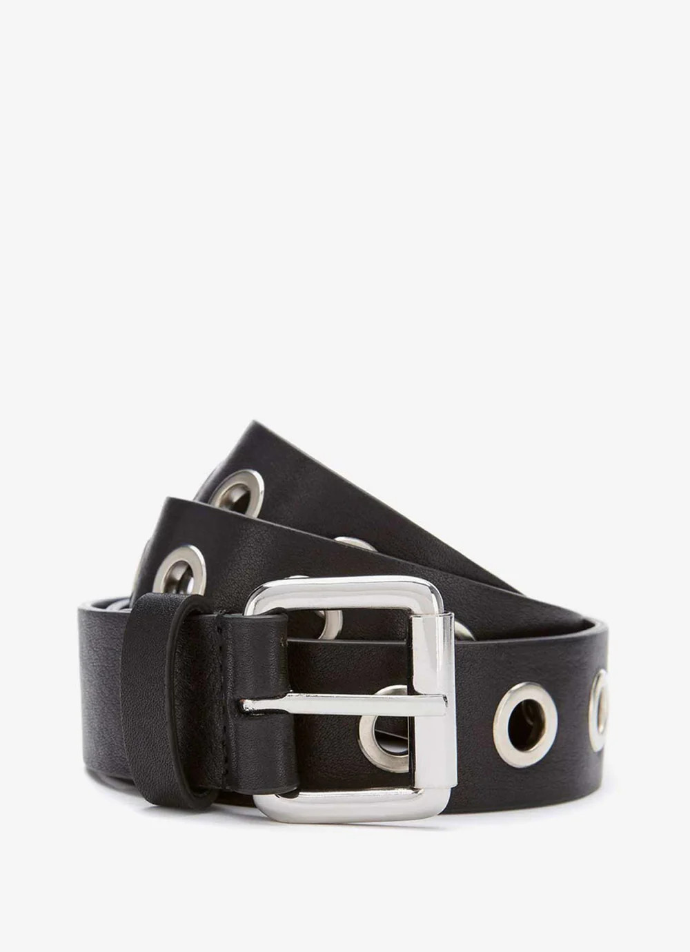 Black Eyelet Leather Belt | Mint Velvet