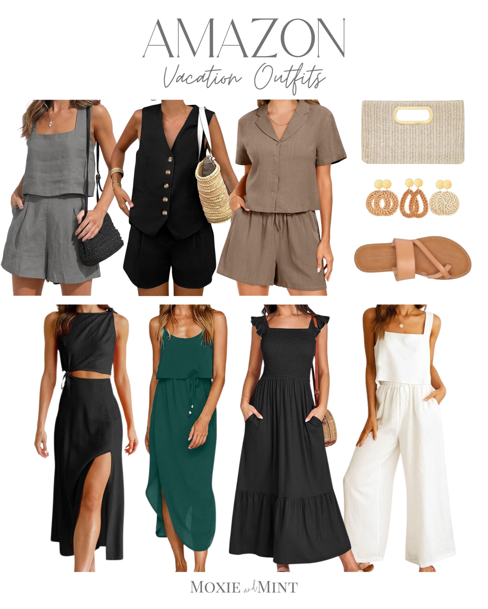 Amazon Fashion / Spring Break Outfits / Resort Outfits / Beach Outfits / Resort Wear / Linen Outfits / Linen Shirts / Linen Pants / Raffia Sandals / Raffia Tote / Beach Sandals / Neutral Sunglasses / Beach Hats / Beach Totes / Vacation Outfits

#LTKU #LTKstyletip #LTKSeasonal