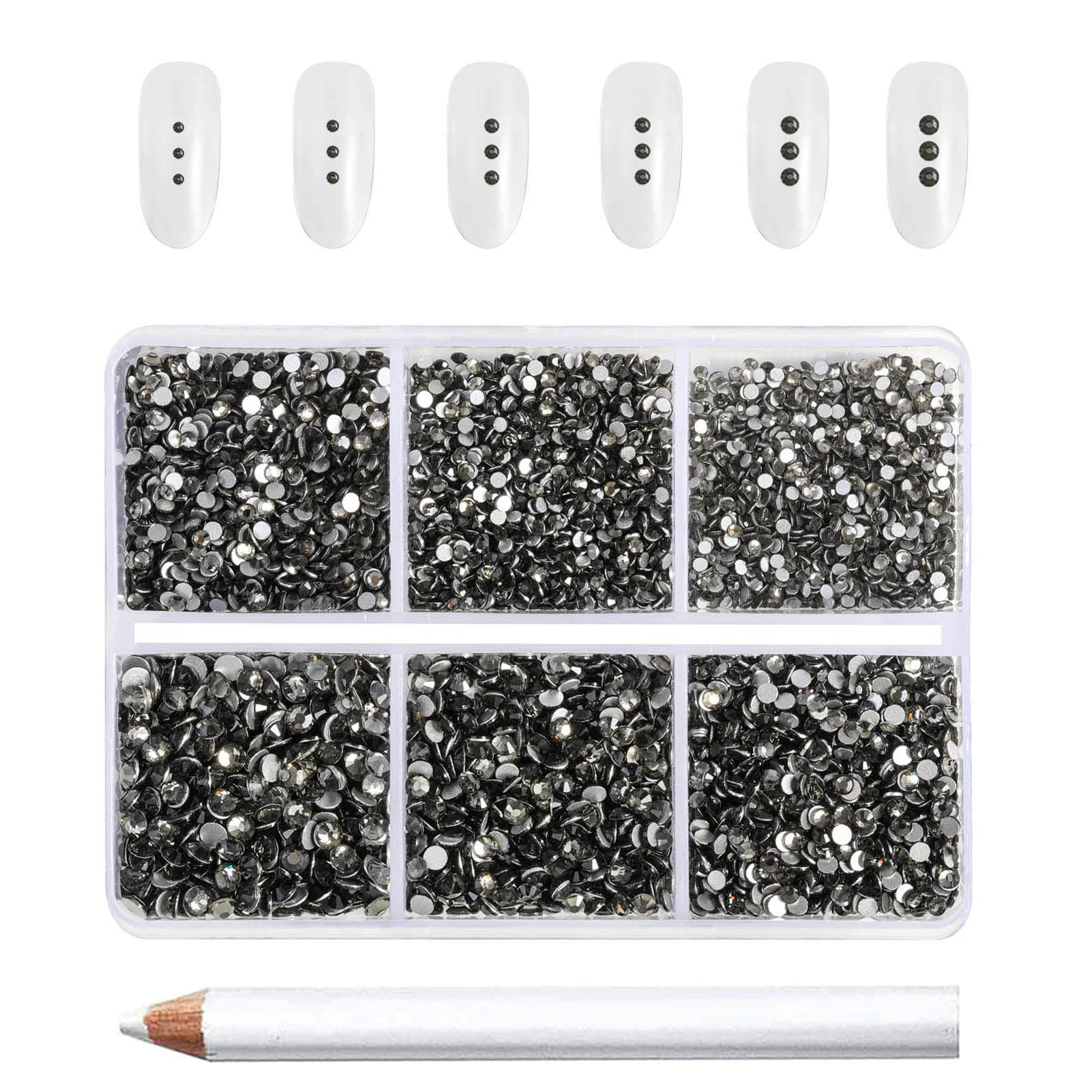 Beadsland 7200pcs Flatback Rhinestones,Gray Rhinestones Nail Gems Round Crystal Rhinestones for C... | Amazon (US)