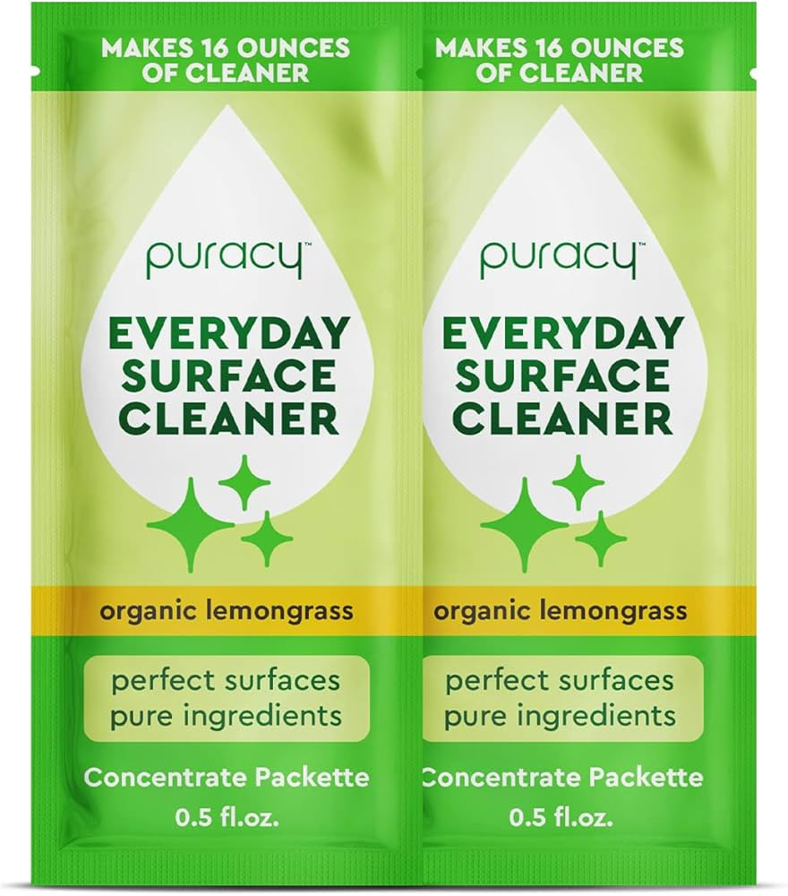 Puracy Everyday Surface Cleaner Concentrate Packettes, Makes 32 Ounces of Streak-Free Natural Hou... | Amazon (US)