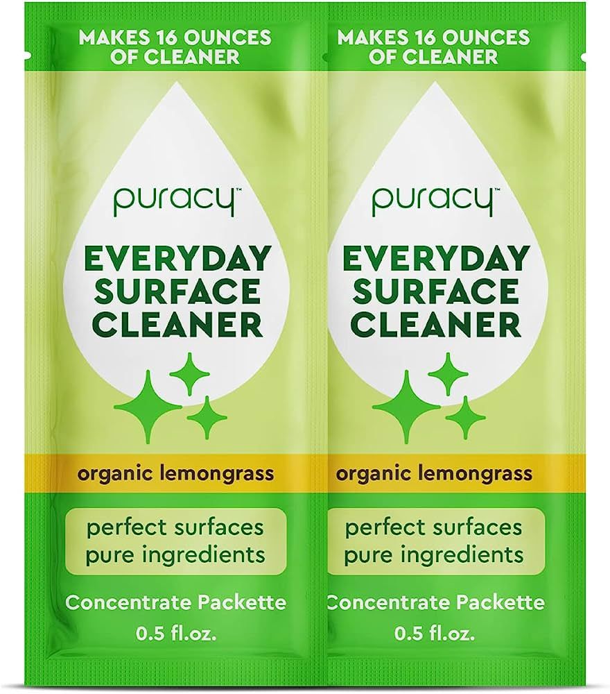 Puracy Surface Cleaner Concentrate Packettes, Makes 32 Ounces of Streak-Free Natural Household Mu... | Amazon (US)