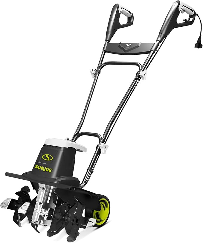 Sun Joe Electric Garden Tiller Cultivator, Steel Tines, 12 Amp, 16 Inch, Black | Amazon (US)