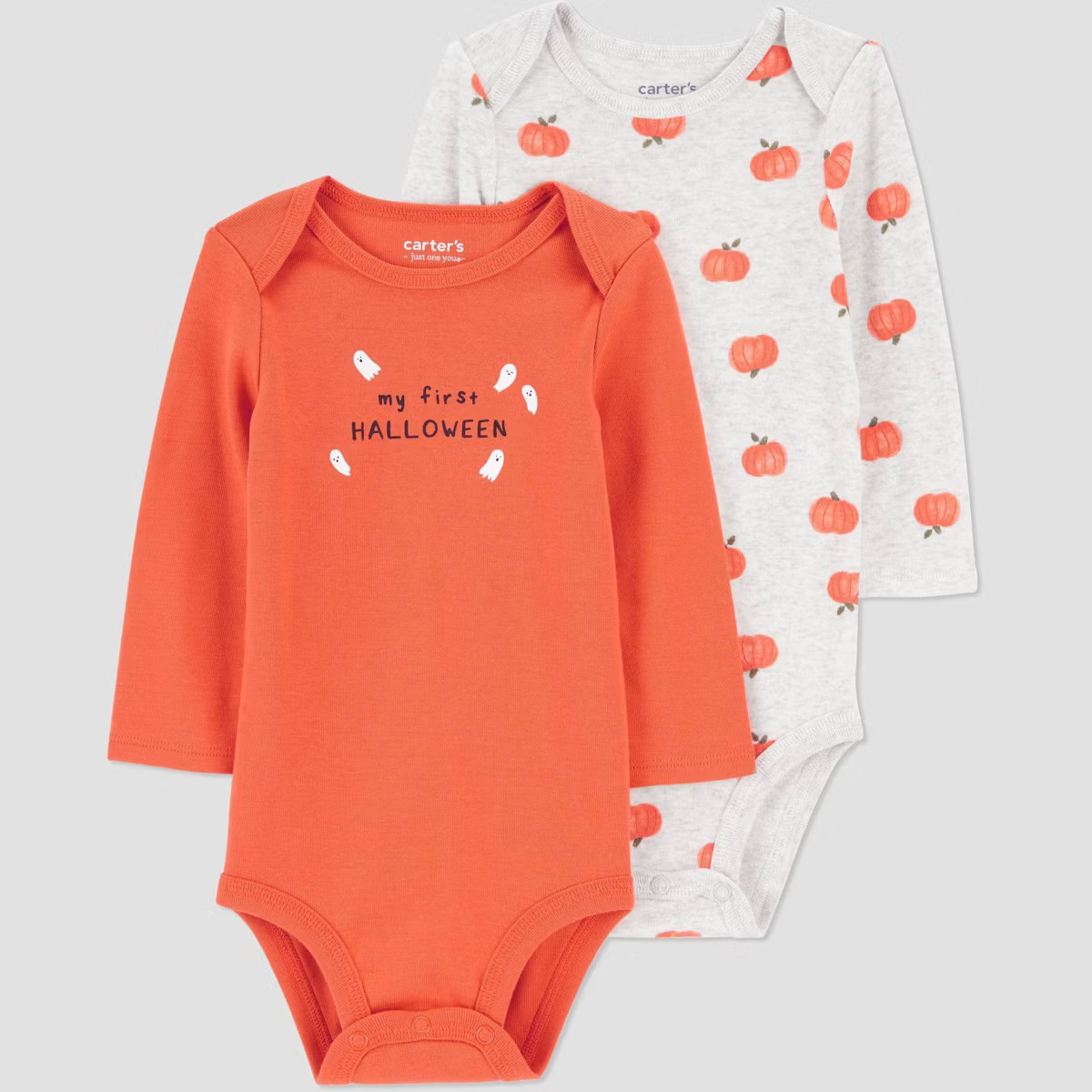 Carter's Just One You® Baby Halloween Pumpkins 2pk Bodysuit - Orange | Target