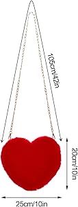 Miayon Heart Shaped Faux Fur Purse Fluffy Crossbody Bag Chain Shoulder Bag Cute Clutch for Women ... | Amazon (US)