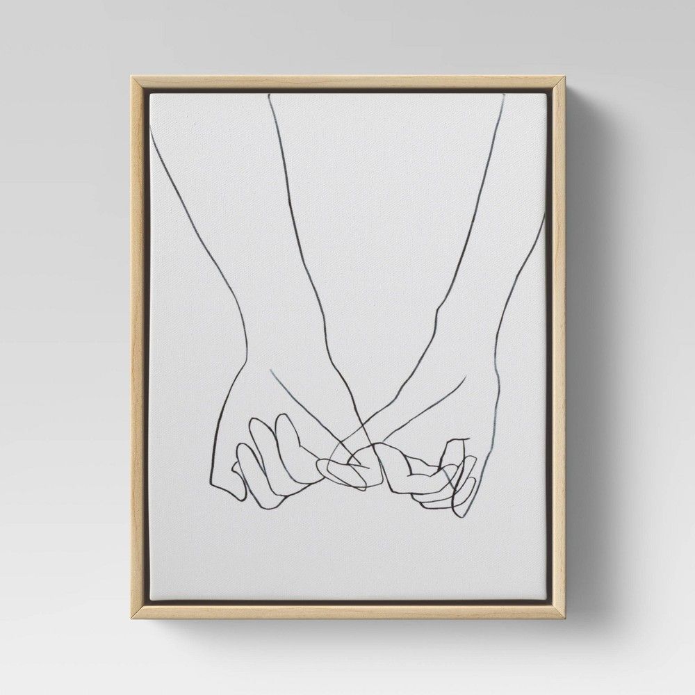 Holding Hands Framed Wall Canvas Black/ - Opalhouse™ | Target