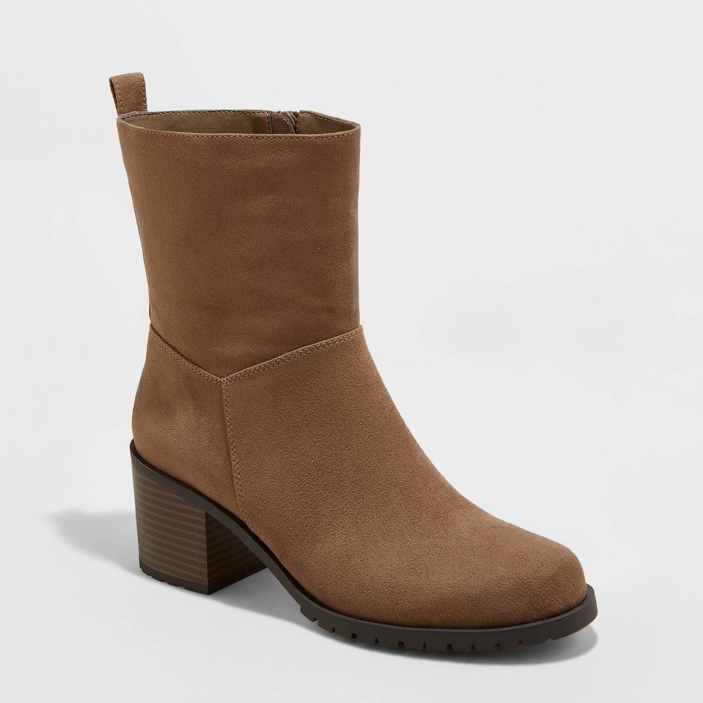 Women's Loretta Mid Height Fashion Boots - Universal Thread Taupe 5, Brown | Target