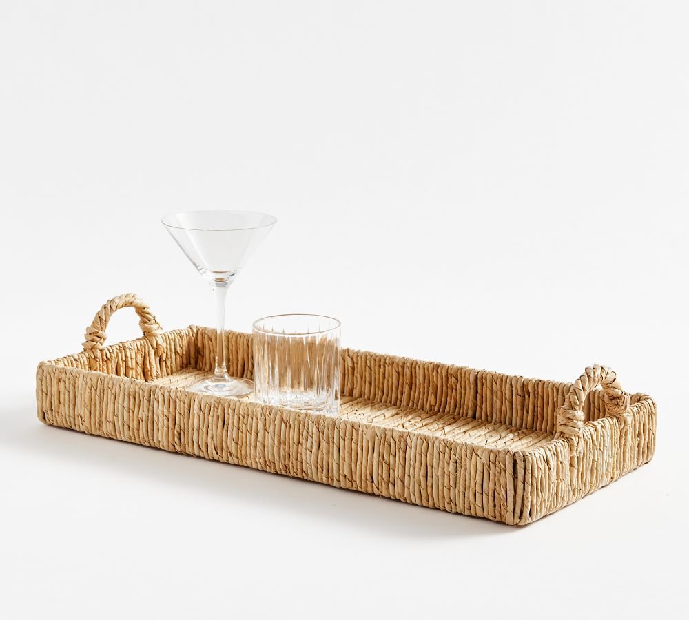 Malibu Handwoven Seagrass Rectangular Bar Tray | Pottery Barn (US)