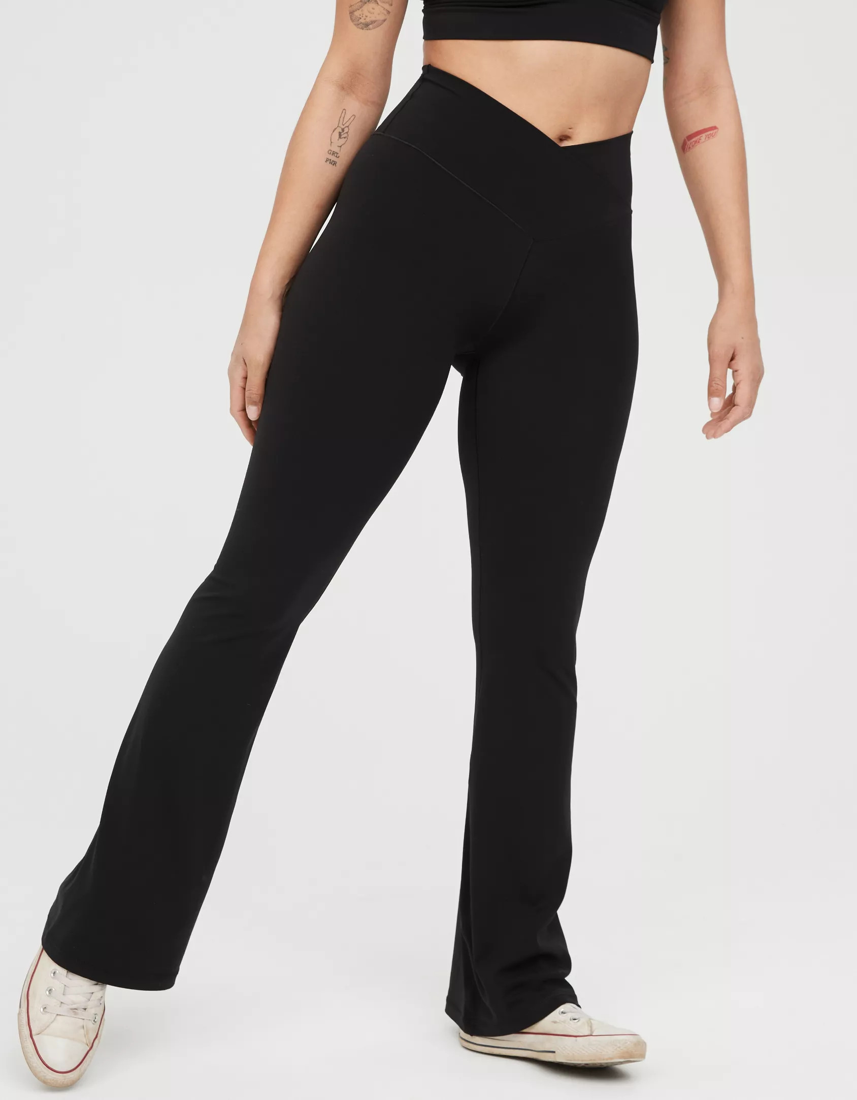 OFFLINE By Aerie Real Me High Waisted Crossover Flare Legging | Aerie