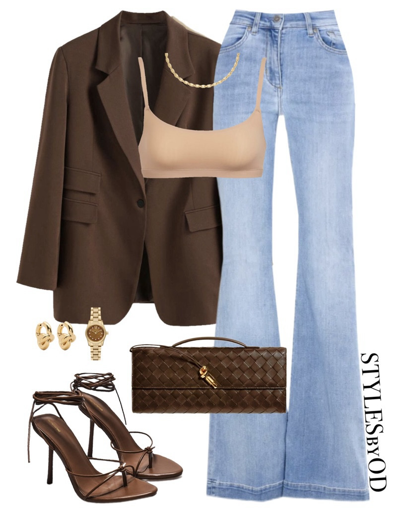 This casual street-chic look shows perfectly how to balance oversized tailoring with a feminine and classy touch🤎✨

#LTKfashion #LTKstyletip brown blazer styling, chocolate brown aesthetic, flare jeans outfit, clean girl aesthetic, minimalist fashion, rich neutrals, modern, casual Friday office wear, spring date night, European city break

#LTKWorkwear #LTKootd #LTKSeasonal