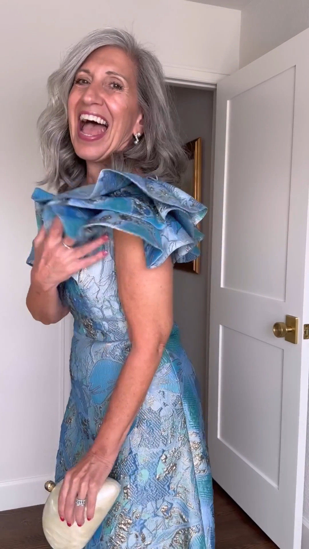 💙 blue jacquard off shoulder gown

This is one of those dresses where the structure does all the work.

The fabric holds its shape beautifully, giving you definition through the waist while smoothing everything through the midsection. It feels polished without being stiff.

A strong option for formal weddings or mother of the bride.

Use code EMPTYNESTSTYLE10 for 10% off at Teri Jon.

Wearing size 4 for reference.

Send this to a friend who’s also shopping for a formal event. 

 

#LTKSeasonal #LTKOver40 #LTKWedding