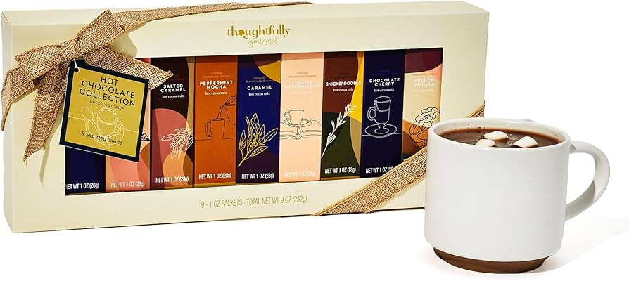 Thoughtfully Gourmet Hot Chocolate Gift Set, Flavors Include Salted Caramel, Peppermint, French V... | Amazon (US)