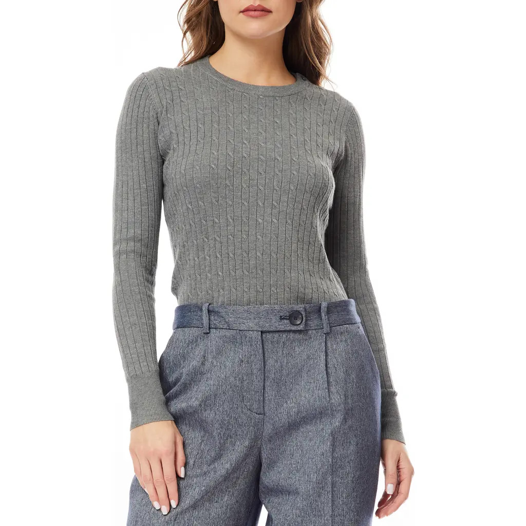 BY DESIGN Cable Stitch Sweater in Heather Grey at Nordstrom Rack, Size Small | Nordstrom Rack