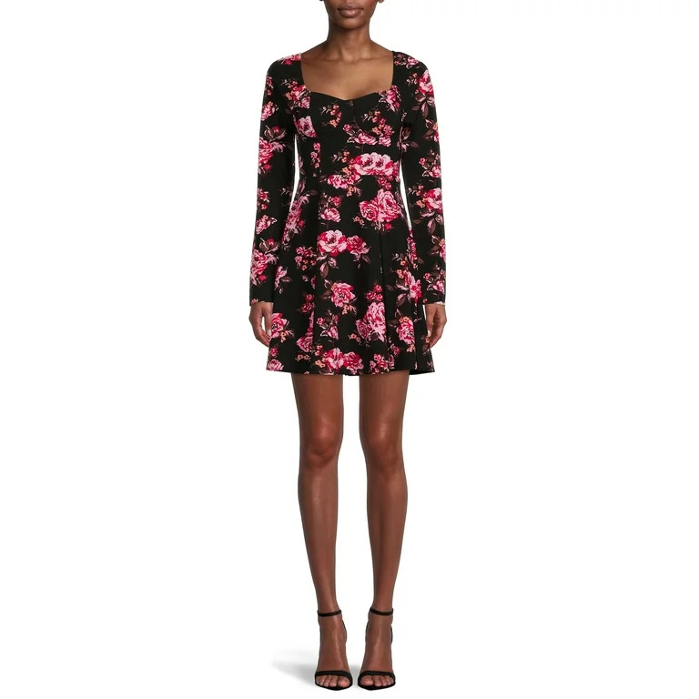 Madden NYC Women's Floral Print Skater Dress | Walmart (US)
