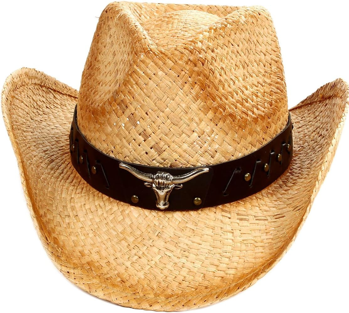 Simplicity New Western Style Classic Cowboy Straw Hat | Amazon (US)