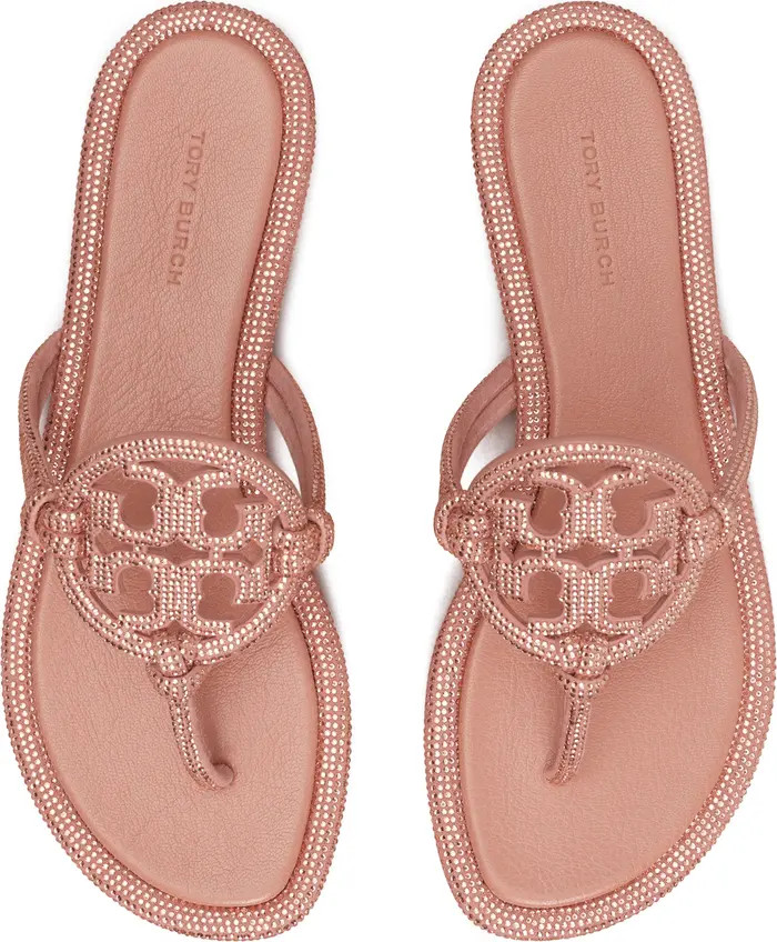 Tory Burch Miller Knotted Pav\u00e9 Thong Sandal (Women) | Nordstrom | Nordstrom