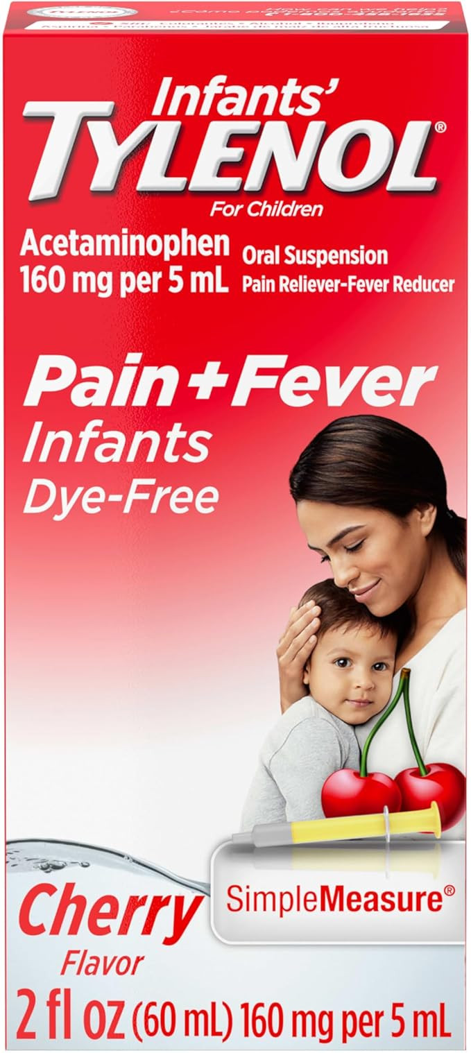 Infants' Tylenol Liquid Pain Relief and Fever Medicine, Oral Suspension, Dye-Free Acetaminophen f... | Amazon (US)