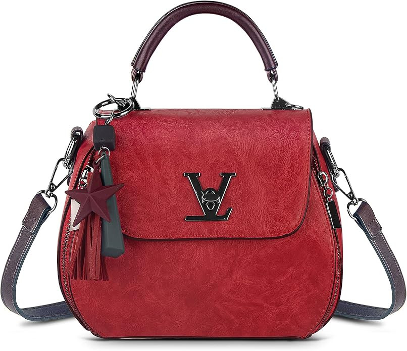 Top-Handle Bags Leather Crossbody Shoulder Bag Handbags for Women Saddle Bag Vintage Handmade Pho... | Amazon (US)