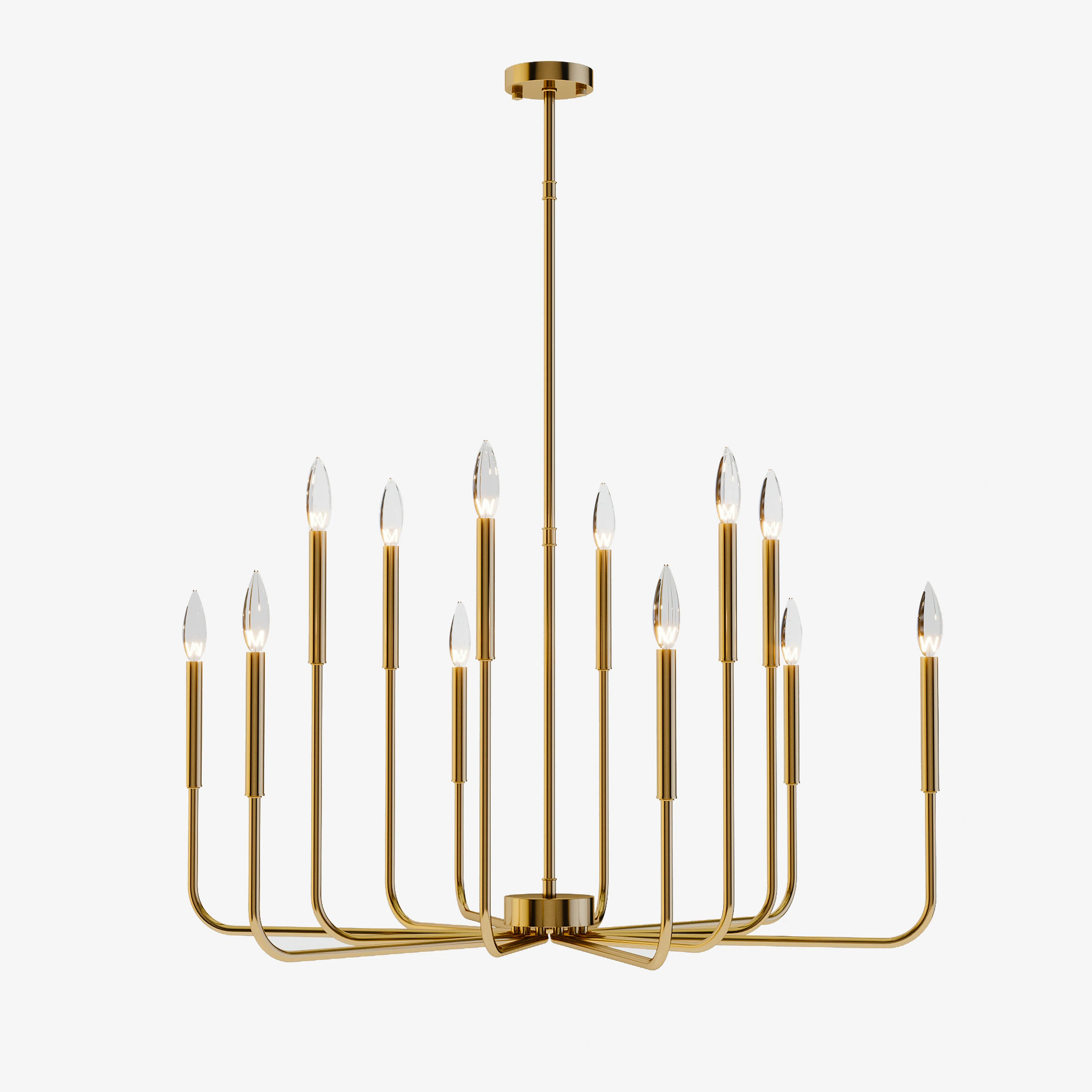 Jassel 12 - Light 40"W Brass Dimmable Classic Candle - Style Tradtional/Classic Chandelier for Di... | Wayfair North America