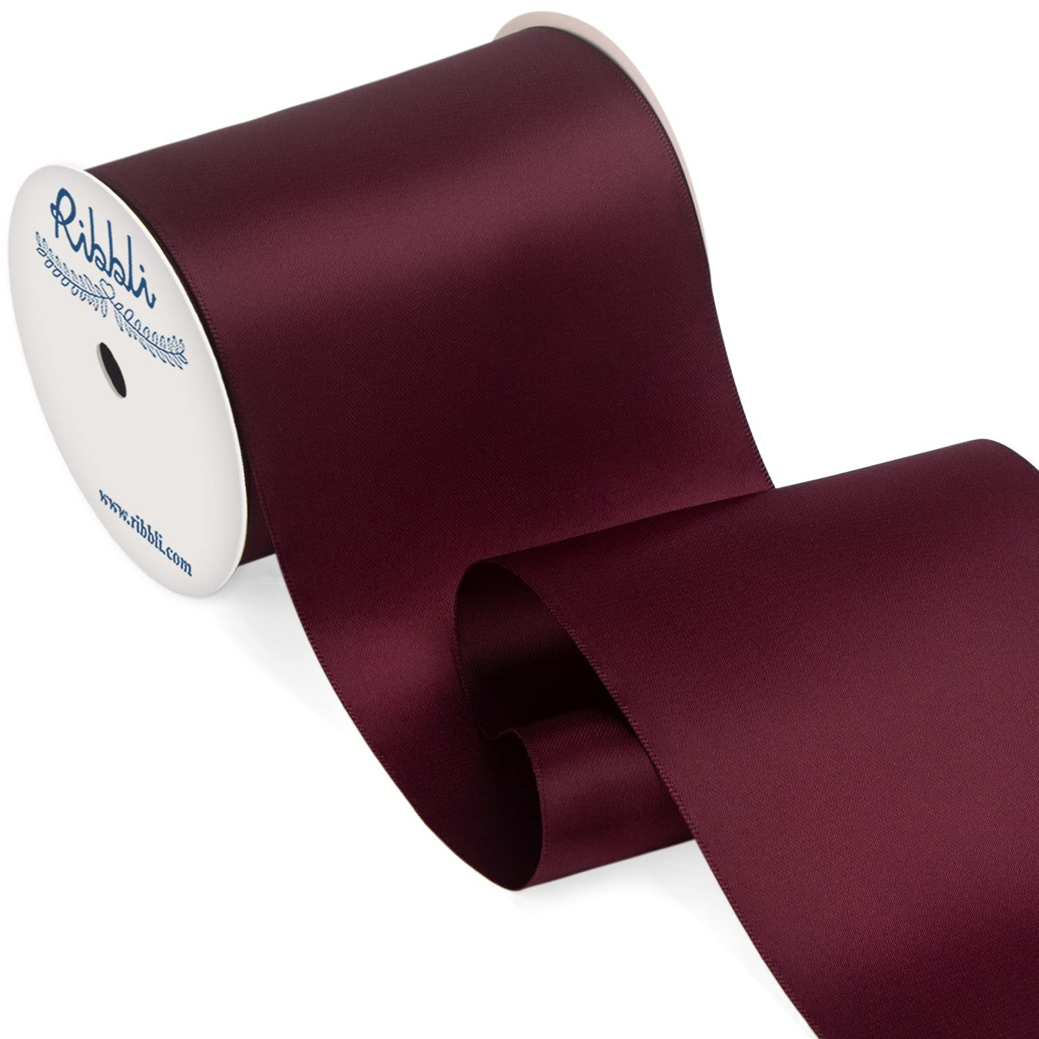 Ribbli Burgundy Satin Ribbon 4 Inch Wide Dark Burgundy Ribbon for Wedding Chair Sash Grand Openin... | Amazon (US)