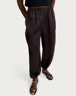 F&F Satin Wide Leg Cuffed Trousers in Chocolate | Tesco F&F