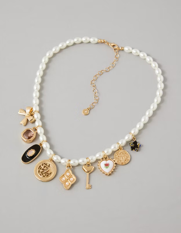 AE Pearl Charm Necklace | American Eagle Outfitters (US & CA)