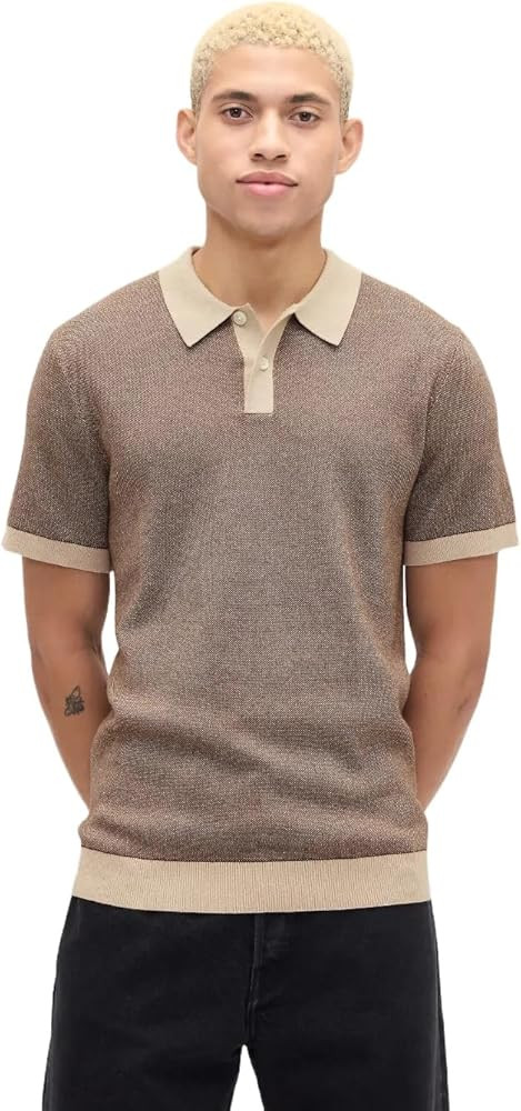 GAP Men's Shortsleeve Birdseye Polo Sweater | Amazon (US)