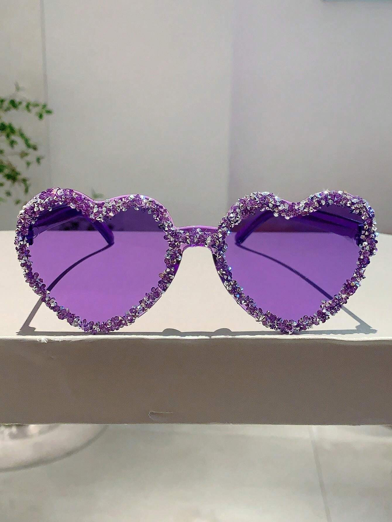 1 Pair Fashionable Rimless PC Eyeglasses With Rhinestone Decor, Suitable For Masquerade, Festival... | SHEIN