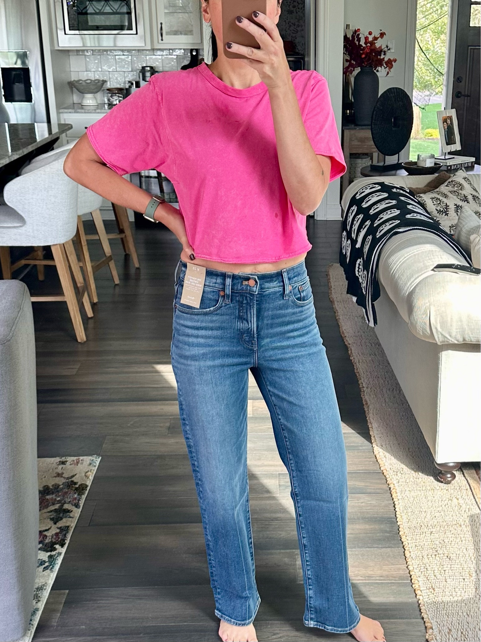 New wide leg jeans from Madewell! The material is incredibly soft and comfortable but still fit true to size! They are wide leg but not overly wide. I’m in a 25. I am 5’6 and the length is perfect for flats or sneakers. 
#widelegjeans #madewell #falldenim 

#LTKxMadewell #LTKStyleTip #LTKOver40