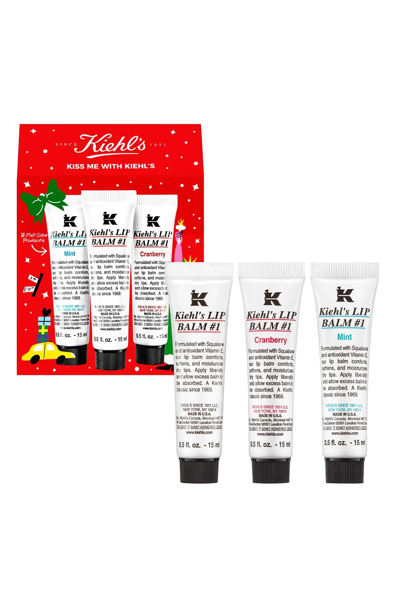 Kiehl's Since 1851 Kiss Me With Kiehl's Lip Balm Set USD $30 Value at Nordstrom | Nordstrom