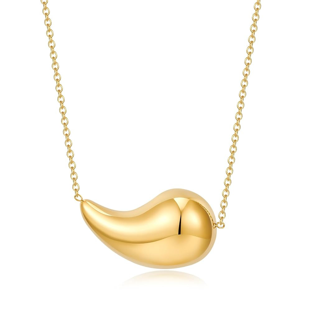 MUYAN Waterdrop Necklace for Women Minimalist Simple Teardrop Chain Necklace Fashion Jewelry | Amazon (US)