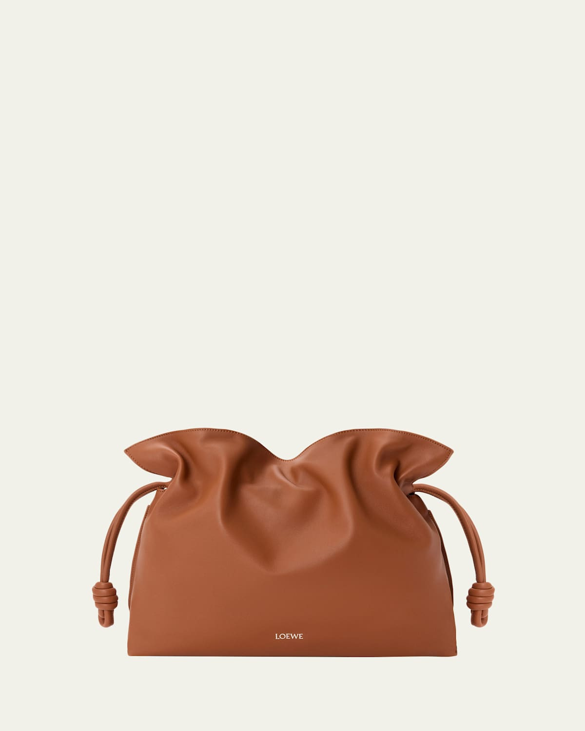 Flamenco Large Clutch Bag in Napa Leather with Golden Foil Anagram | Bergdorf Goodman