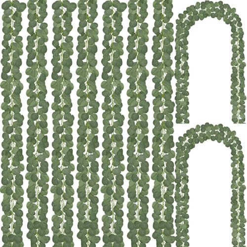 CQURE 24 Pack Eucalyptus Garland, Artificial Greenery Garland Faux Eucalyptus Leaves Table Vines ... | Amazon (US)