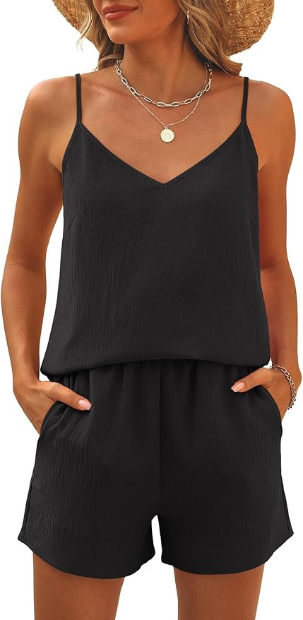 Caracilia Womens 2 Piece Lounge Sets Summer Outfits V Neck Tank Top Short Matching Set Casual Tra... | Amazon (US)