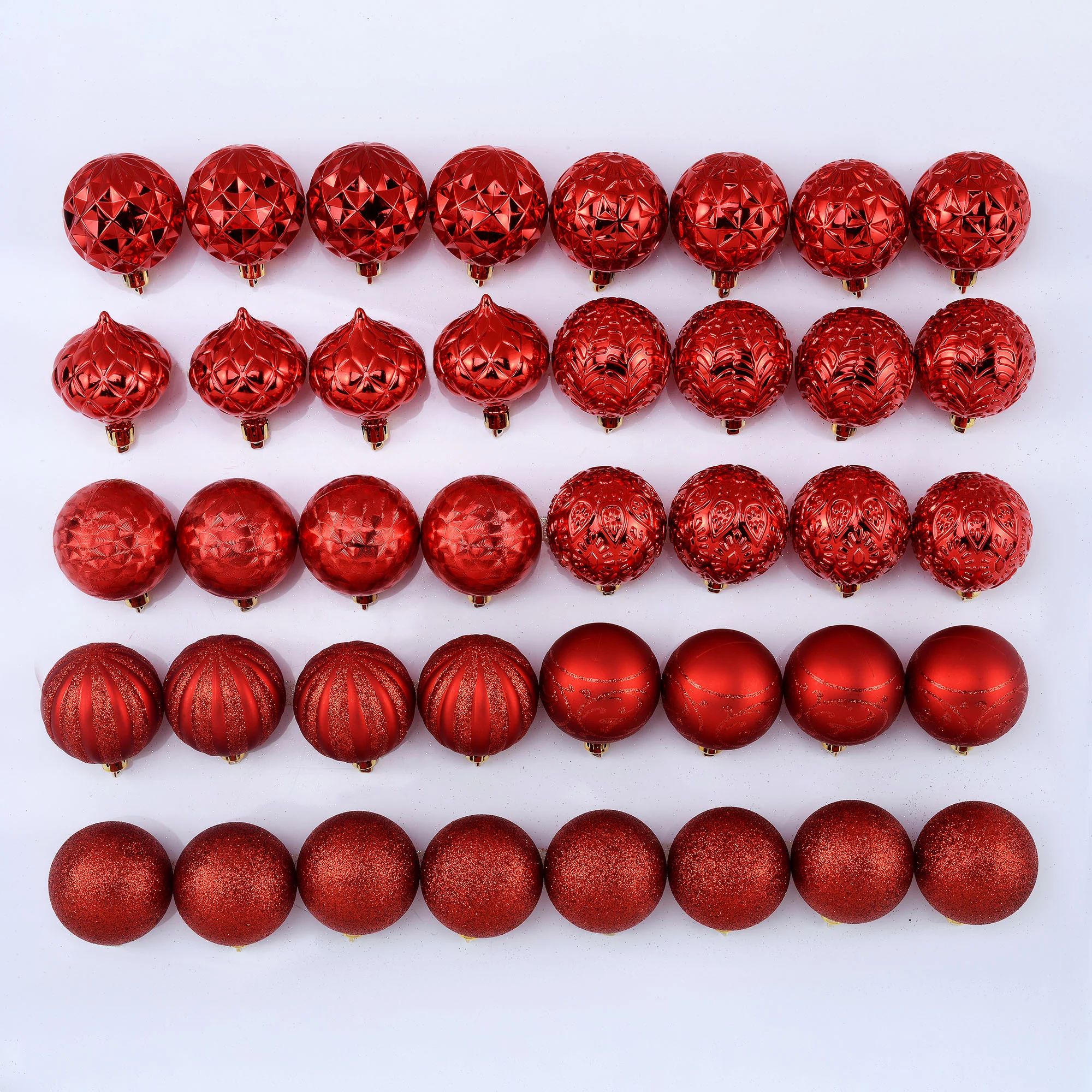 Holiday Time 60 mm Christmas Shatterproof Ornaments, Brilliant Red, 40-Count | Walmart (US)