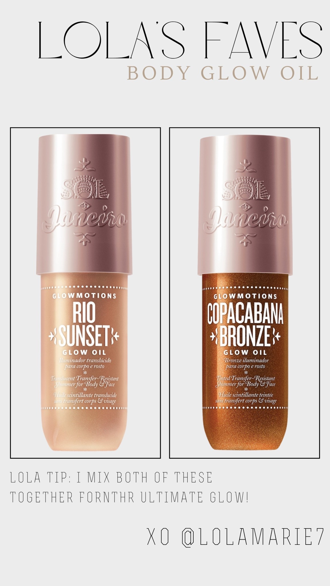 One of my  favorite body glows!
I mix both colors together for the ultimate shimmer 🫶🏼✨

#bodyglow #beautyfavorite

#LTKStyleTip #LTKBeauty #LTKFindsUnder50