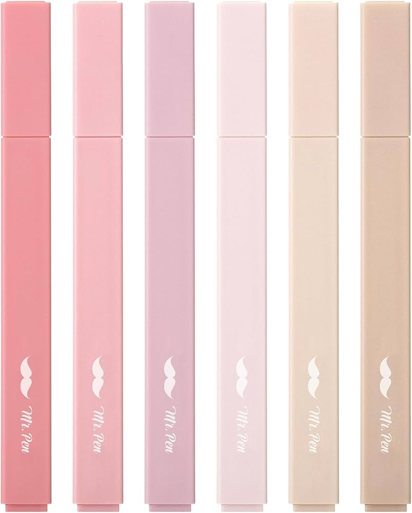 Mr. Pen- Aesthetic Highlighters, 6 pcs, Chisel Tip, Vintage Colors, No Bleed Bible Highlighter Pa... | Amazon (US)