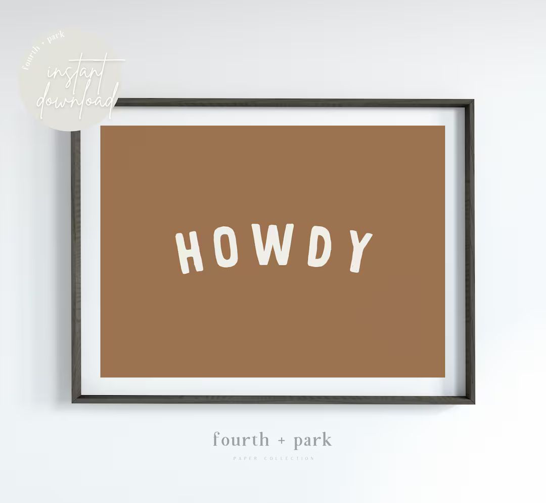 Howdy Printable Wall Decor Instant Digital Download - Etsy | Etsy (US)